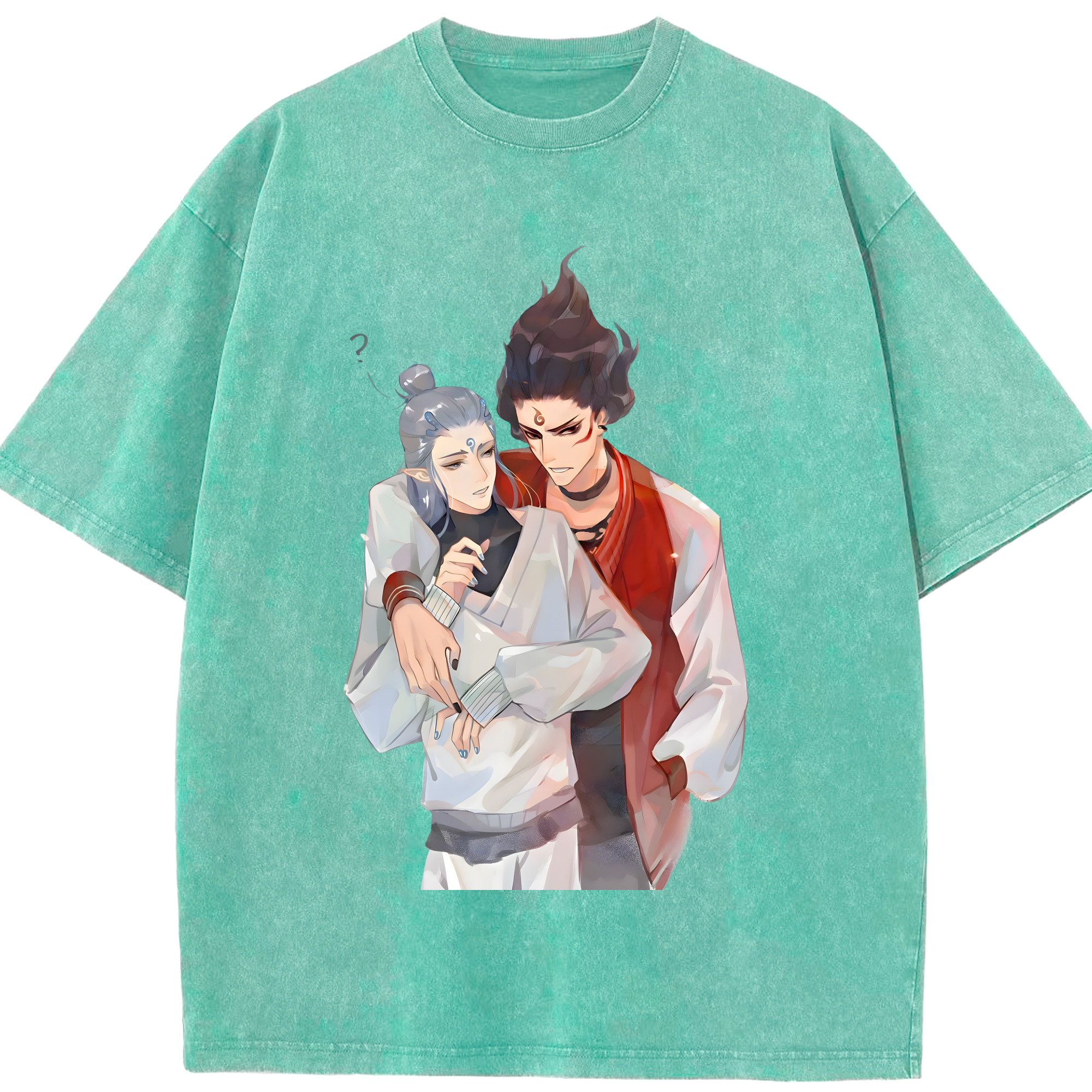 （画像用） Ne Zha 2 ナタ 魔童の大暴れ 綿100% ヴィンテージ風 半袖Tシャツ（フロントプリント）